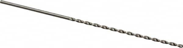 Accupro - #58, 130° Point, Parabolic Flute, Vanadium High Speed Steel Taper Length Drill Bit - Bright Finish, 1-15/32" Flute Length, 2-3/8" OAL - Exact Tooling