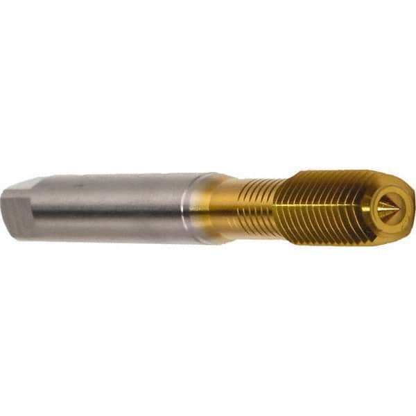 Emuge - M10x1.50 Metric 6HX Modified Bottoming Thread Forming Tap - Cobalt, Chrome Finish, 100mm OAL, 22mm Thread Length, Right Hand Thread, Series Druck - Exact Tooling