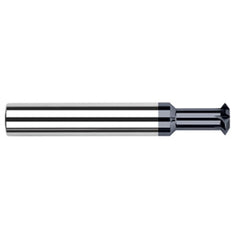 Double Angle Shank Cutters - 0.2500″ (1/4″) Cutter Diameter × 0.0050″ Radius × 0.1290″ Width × 1.0000″ (1″) Neck Length Carbide Double Angle Shank Cutter, 4 Flutes, AlTiN Coated