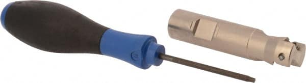 Seco - 7/8" Cut Diam, 0.433" Max Depth of Cut, 3/4" Shank Diam, 3.38" OAL, Indexable Square Shoulder End Mill - XO.X 1204 Inserts, Weldon Shank, 90° Lead Angle, Through Coolant, Series Super Turbo - Exact Tooling