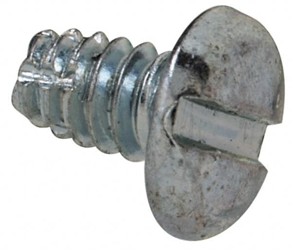 Value Collection - #4-40 UNC Thread, 3/16" Length Under Head, Slotted Drive Steel Thread Cutting Screw - Pan Head, Grade 2, Point Type F, Zinc-Plated Finish - Exact Tooling