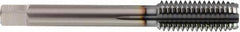 OSG - M12x1.25 Metric Fine 5 Flute TiCN Finish Solid Carbide Straight Flute Machine Tap - Modified Bottoming, Right Hand Thread, 80mm OAL, 38mm Thread Length, H4 Limit, Oversize - Exact Tooling