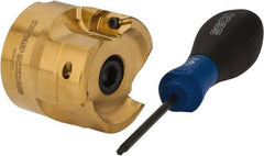 Seco - 2" Cut Diam, 0.295" Max Depth, 3/4" Arbor Hole, 3 Inserts, XPKX12 Insert Style, Indexable Copy Face Mill - R220.97-12 Cutter Style, 30,000 Max RPM, 1.77" High, Through Coolant, Series R220 - Exact Tooling