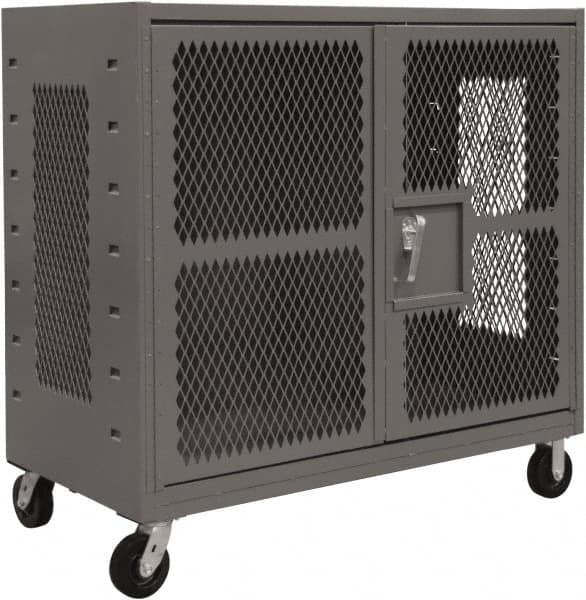 Durham - 2,000 Lb Capacity, 4-Sided Steel Mesh Stock Truck - 36" Long x 72" Wide x 57-3/16" High, Phenolic Wheels - Exact Tooling