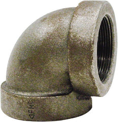 Made in USA - Size 1-1/4", Class 125, Cast Iron Black Pipe 90° Elbow - 175 psi, FPT End Connection - Exact Tooling