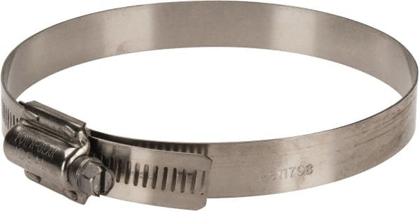 IDEAL TRIDON - SAE Size 512, 4-1/4 to 5-1/8" Diam, Stainless Steel High Torque Worm Drive Clamp - 5/8" Wide, Material Grade 304, Series 60 - Exact Tooling