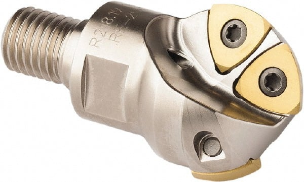 Seco - 24.99mm Cut Diam, 14mm Max Depth of Cut, Indexable Ball Nose End Mill - 40.01mm Head Length, M12 Modular Connection, R218.19 Toolholder, 218.19 125 Insert - Exact Tooling