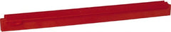 Vikan - 20" Rubber Blade Squeegee Refill - Double Edge, Red, Plastic Holder - Exact Tooling