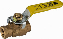 Value Collection - 3/8" Pipe, Full Port, Brass Packing Gland Ball Valve - Inline - Two Way Flow, IPS Ends, Lever Handle, 600 WOG, 150 WSP - Exact Tooling