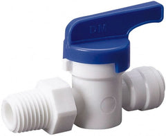 Value Collection - 3/8 x 3/8" Pipe, Full Port, Polysulfone Standard Ball Valve - Inline - Two Way Flow, Push Fit Ends, Lever Handle, 250 WOG, 200 WSP - Exact Tooling