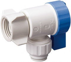 Value Collection - 3/8 x 1/2" Pipe, Full Port, Polysulfone Standard Ball Valve - Inline - Two Way Flow, Push Fit Ends, Lever Handle, 250 WOG, 200 WSP - Exact Tooling