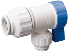Value Collection - 1/4 x 1/2" Pipe, Full Port, Polysulfone Standard Ball Valve - Inline - Two Way Flow, Push Fit Ends, Lever Handle, 250 WOG, 200 WSP - Exact Tooling