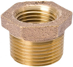 Value Collection - Class 125, 1 x 1/2" Internal Pipe, Red Brass Hex Bushing - MPT - Exact Tooling