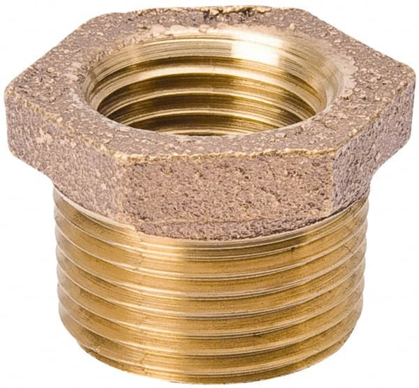Value Collection - Class 125, 3/4 x 1/2" Internal Pipe, Red Brass Hex Bushing - MPT - Exact Tooling