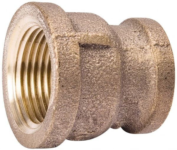 Value Collection - Class 125, 1 x 1/2" Internal Pipe, Red Brass Reducing Coupling - MPT - Exact Tooling