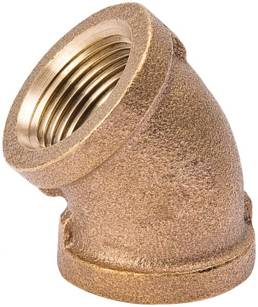 Value Collection - Class 125, 1/2" Internal Pipe, Red Brass 45° Elbow - MPT - Exact Tooling