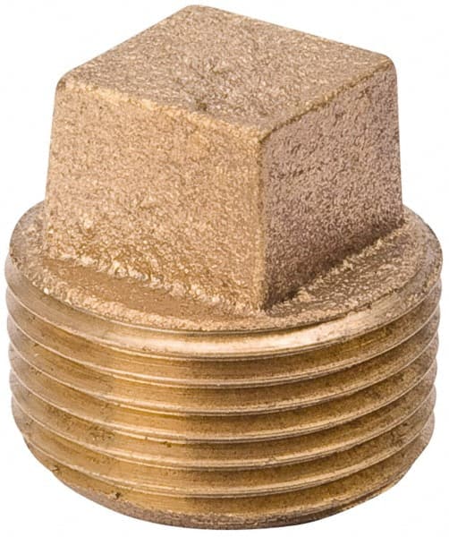 Value Collection - Class 125, 1/2" Internal Pipe, Red Brass Plug - MPT - Exact Tooling