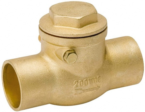 Value Collection - 1/2" Brass Check Valve - Check Swing, C x C, 200 WOG - Exact Tooling