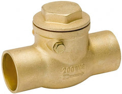 Value Collection - 1/2" Brass Check Valve - Check Swing, C x C, 200 WOG - Exact Tooling