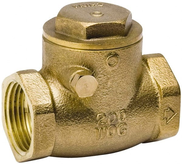 Value Collection - 1-1/4" Brass Check Valve - Check Swing, IPS, 200 WOG - Exact Tooling