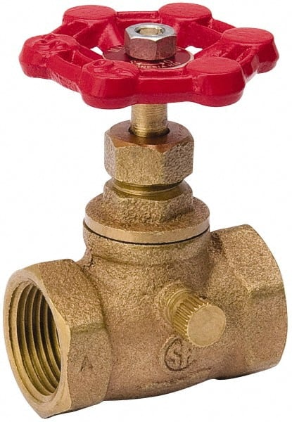 Value Collection - 3/4" Pipe, 125 psi WOG Rating, Brass Stop & Waste Valve - Lobe Type Handle, IPS End Connections, Use with Water, Oil, Air - Exact Tooling
