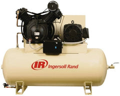 Ingersoll-Rand - 15 hp, 120 Gal Stationary Electric Horizontal Screw Air Compressor - Three Phase, 175 Max psi, 50 CFM, 460 Volt - Exact Tooling