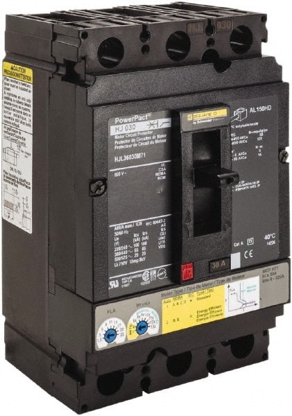 Square D - 30 Amp, 600 V, 3 Pole, Panel Mount Circuit Breaker - Electronic Trip, Multiple Breaking Capacity Ratings - Exact Tooling