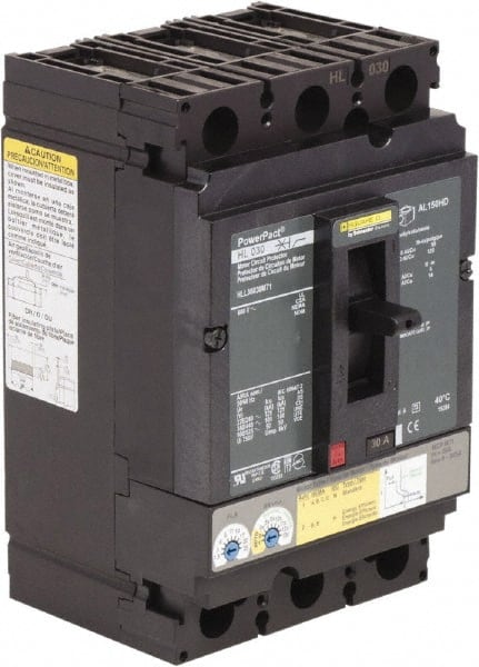 Square D - 30 Amp, 600 V, 3 Pole, Panel Mount Circuit Breaker - Electronic Trip, Multiple Breaking Capacity Ratings - Exact Tooling
