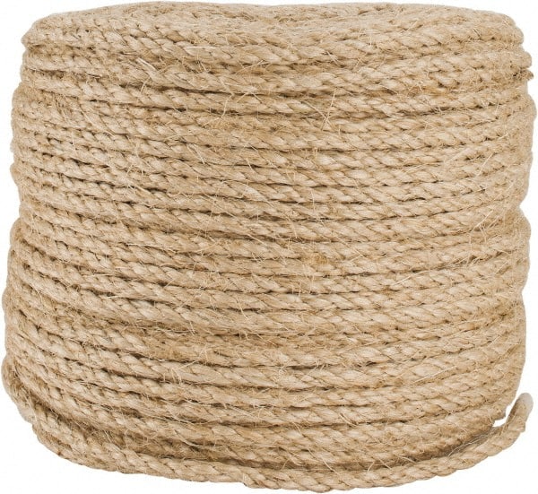 Value Collection - 500' Max Length Sisal Twisted Rope - 1/4" Diam, 48 Lb Capacity - Exact Tooling