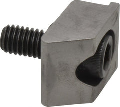 Mitee-Bite - 3/8-16 Screw Thread, 1" Wide x 1/4" High, Serrated Steel Machinable Style Screw Mount Toe Clamp - 6,000 Lb Holding Force, 30 Lb Ft Torque, 0.71" Long Extension, 0.05" Throw, 4 Clamps in Package - Exact Tooling