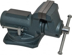 Wilton - 4" Jaw Width, 2-1/4" Opening Capacity, 2" Throat Depth, Steel Swivel Bench Vise - Bolt Down Base Attachment, 10.1" Long x 5.3" Wide x 5.3" High - Exact Tooling