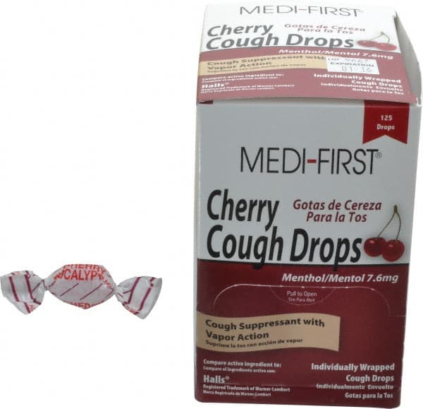 Medique - Cherry Flavor Medi-First Cough Drops Lozenges - Sore Throat Relief - Exact Tooling