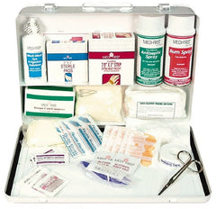 Medique - 98 Piece, 20 Person, Multipurpose/Auto/Travel First Aid Kit - 14" Wide x 3" Deep x 9-1/2" High, Metal Case - Exact Tooling