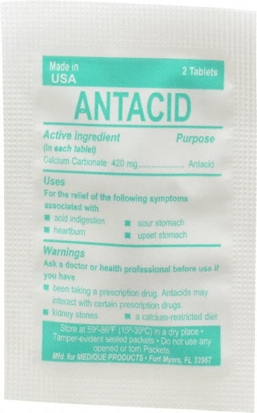Medique - Mint Flavor Medi-First Antacid Tablets - Antacids & Stomach Relief - Exact Tooling