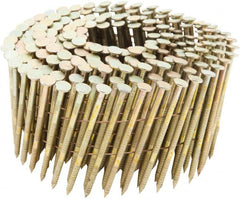Stanley Bostitch - 12 Gauge 0.113" Shank Diam 2-3/8" Long Framing Nails for Power Nailers - Steel, Galvanized Finish, Ring Shank, Coil Wire Collation, Round Head, Chisel Point - Exact Tooling