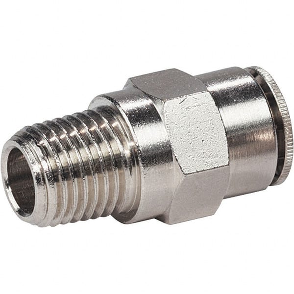 Dynabrade - Male NPT Pneumatic Hose Press-On Swivel Fitting - 3/8" Hose ID - Exact Tooling