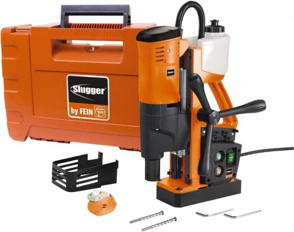 Fein - 3/4" Chuck, 10.25" Travel, Portable Magnetic Drill Press - 450 RPM, 9.17 Amps, 1100 Watts, 120 Volts, 9' Cord Length - Exact Tooling