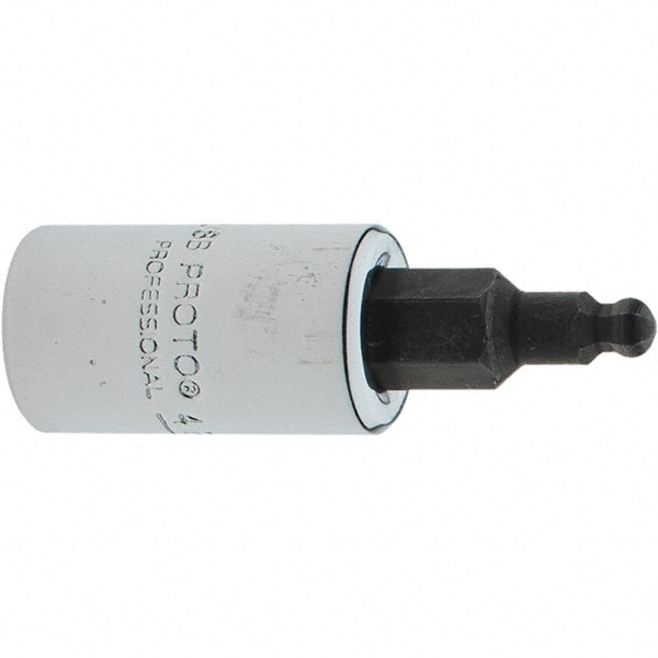Proto - 1/4" Drive, 1/8" Hex Bit Socket - 1-1/2" OAL, 1.047" Bit Length, Ball End - Exact Tooling