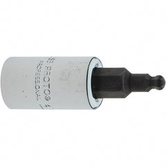 Proto - 1/4" Drive, 1/8" Hex Bit Socket - 1-1/2" OAL, 1.047" Bit Length, Ball End - Exact Tooling