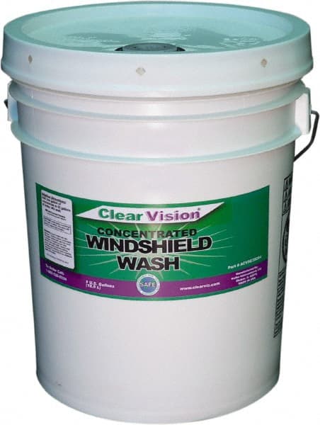 Clear Vision - Water-Based Solution Windshield Washer Fluid - 5 Gal Pail - Exact Tooling