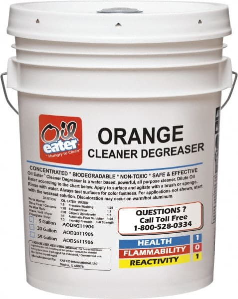 Oil Eater - Water-Based Solution Multipurpose Cleaner/Degreaser - 5 Gal Pail - Exact Tooling