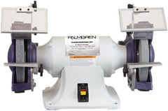Palmgren - 8" Wheel Diam x 1" Wheel Width, 1 hp Grinder - 5/8" Arbor Hole Diam, 1 Phase, 3,450 Max RPM, 115/230 Volts - Exact Tooling
