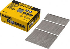 DeWALT - 16 Gauge 2-1/2" Long Finishing Nails for Power Nailers - Steel, Bright Finish, Smooth Shank, Angled Stick Collation, Round Head, Chisel Point - Exact Tooling