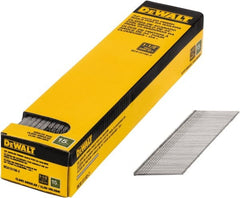 DeWALT - 15 Gauge 1-1/2" Long Finishing Nails for Power Nailers - Steel, Bright Finish, Smooth Shank, Angled Stick Collation, Round Head, Chisel Point - Exact Tooling