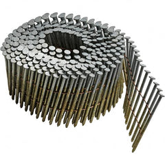 DeWALT - 13 Gauge 2" Long Siding Nails for Power Nailers - Steel, Galvanized Finish, Ring Shank, Coil Collation, Round Head, Blunt Diamond Point - Exact Tooling