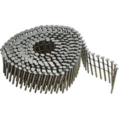 DeWALT - 14 Gauge 1-1/2" Long Siding Nails for Power Nailers - Steel, Galvanized Finish, Ring Shank, Coil Collation, Round Head, Blunt Diamond Point - Exact Tooling