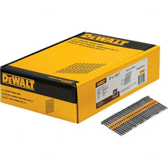 DeWALT - 9 Gauge 3" Long Framing Nails for Power Nailers - Steel, Bright Finish, Smooth Shank, Angled Stick Collation, Round Head - Exact Tooling