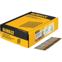 DeWALT - 11 Gauge 3" Long Framing Nails for Power Nailers - Steel, Galvanized Finish, Ring Shank, Angled Stick Collation, Round Head - Exact Tooling