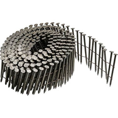 DeWALT - 13 Gauge 1-3/4" Long Siding Nails for Power Nailers - Steel, Galvanized Finish, Ring Shank, Coil Collation, Round Head, Blunt Diamond Point - Exact Tooling