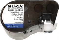 Brady - 1-1/2" Wide, Black & White Vinyl Labels - For BMP51 Label Printer, BMP53 Label Printer - Exact Tooling